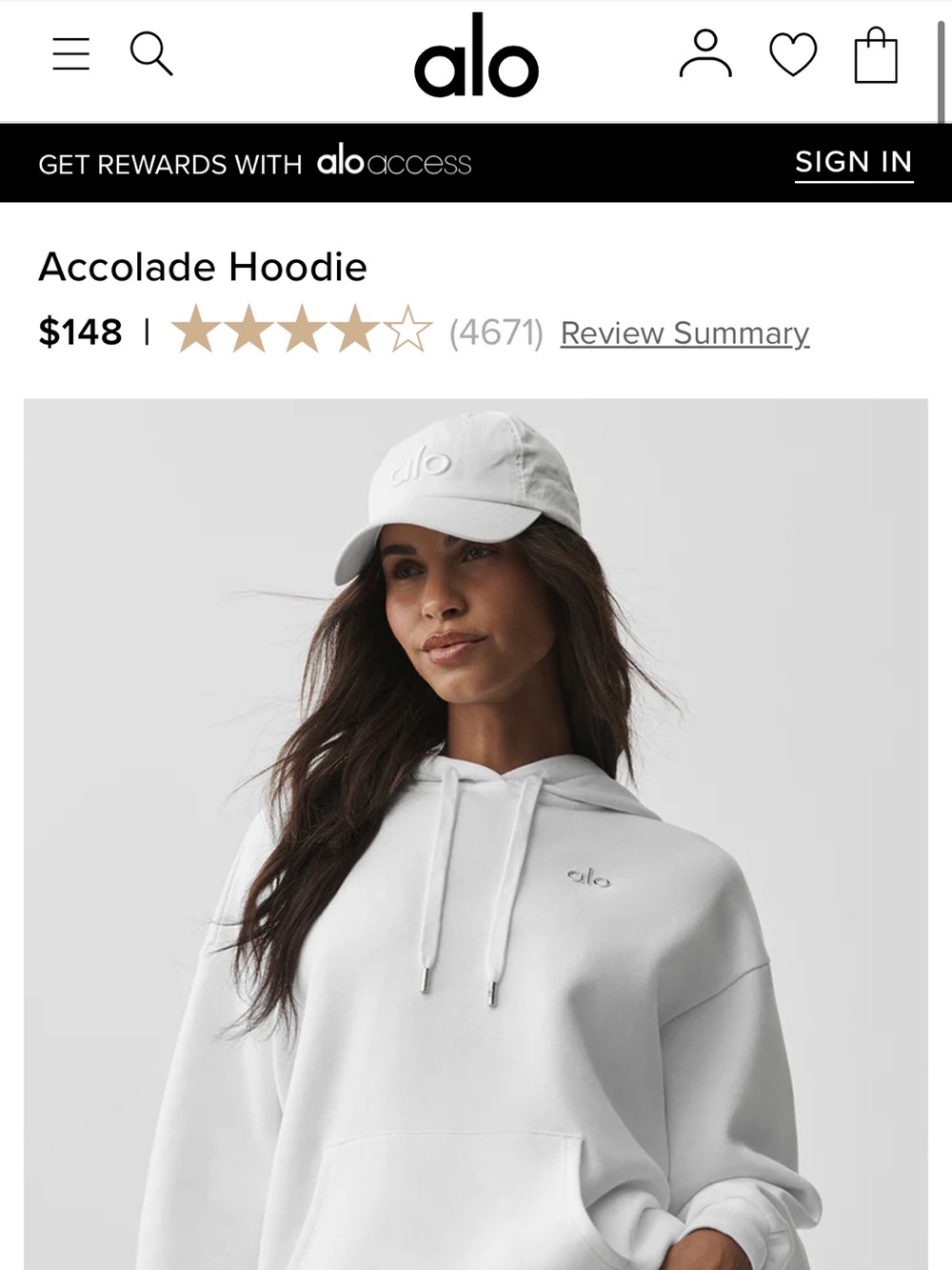 ALO Yoga Accolade Hoodie in White